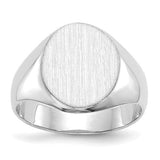 14k white gold signet ring with 11x13mm closed back design, jewelry ring from Solomon Jewelers.