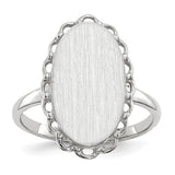14k white gold open back signet ring with 10.5x14mm face, crafted by Solomon Jewelers, showcasing detailed jewelry design