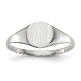 14k white gold signet ring with 6.5x7.5mm closed back design, jewelry ring from Solomon Jewelers.