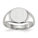 14k white gold child's signet ring with 8.5x8.0mm closed back design, jewelry ring from Solomon Jewelers.