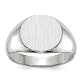 14k white gold men's signet ring with 13.5x12.5mm closed back design, jewelry ring from Solomon Jewelers