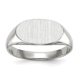14k white gold signet ring with a 12.0x6.5mm closed back design, jewelry ring from Solomon Jewelers.