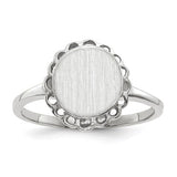 14k white gold open back signet ring with 8.5x9.0mm face, elegant jewelry piece from Solomon Jewelers.