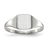 14k white gold signet ring with a 7.0x8.5mm closed back design, jewelry ring from Solomon Jewelers.