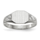14k white gold signet ring with a 9.0x7.0mm closed back design, crafted in jewelry style by Solomon Jewelers.