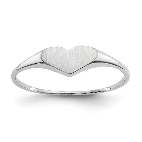 14k white gold heart-shaped ring with open back, 8mm by 4mm, jewelry ring featuring elegant design by Solomon Jewelers