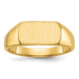 14k gold open-back signet ring with 10x6mm face, classic jewelry piece from Solomon Jewelers showing front view.