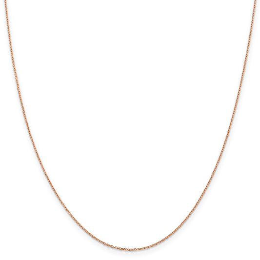 14k Rose Gold 1.0mm D/C Cable Chain - Solomon Jewelers