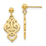 14k-polished-filigree-fancy-heart-post-dangle-earrings-SolomonJeweler-Wichita-KS-CustomJewelry