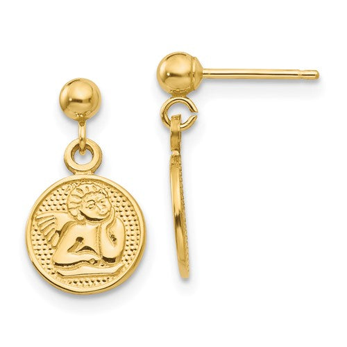 14k-polished-raphael-angel-earrings-SolomonJeweler-Wichita-KS-CustomJewelry