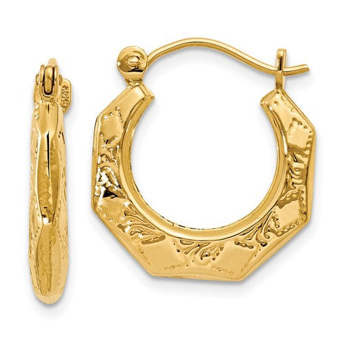 14k-polished-patterned-hoop-earrings-SolomonJeweler-Wichita-KS-CustomJewelry
