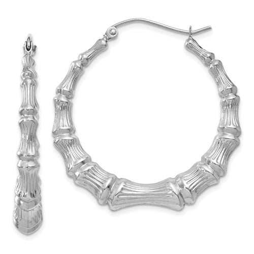 14k-white-gold-polished-bamboo-hoop-earrings-SolomonJeweler-Wichita-KS-CustomJewelry