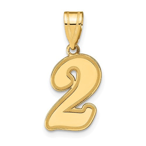 14k-brushed-border-script-number-2-pendant-SolomonJeweler-Wichita-KS-CustomJewelry