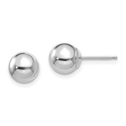 14k-white-gold-madi-k-polished-7mm-ball-post-earrings-SolomonJeweler-Wichita-KS-CustomJewelry