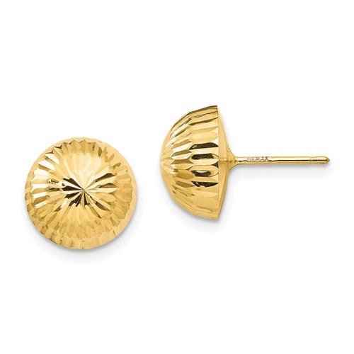 14k-madi-k-polished-diamond-cut-10mm-button-post-earrings-SolomonJeweler-Wichita-KS-CustomJewelry