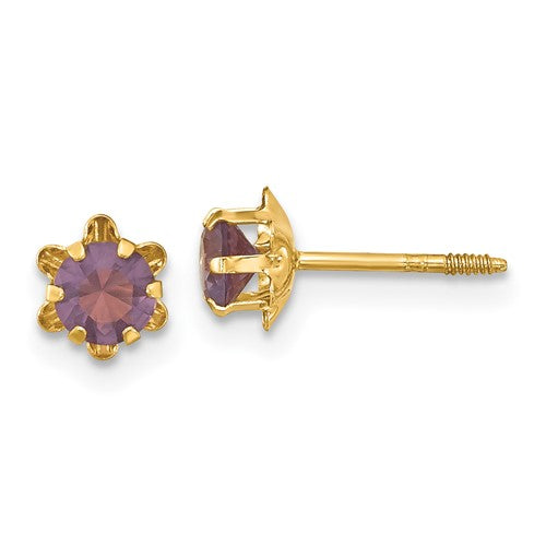 14k-madi-k-4mm-cz-birthstone-feb-screwback-earrings-SolomonJeweler-Wichita-KS-CustomJewelry