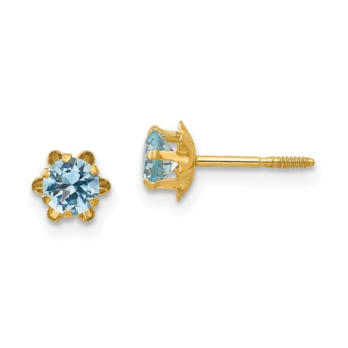 14k-madi-k-4mm-cz-birthstone-mar-screwback-earrings-SolomonJeweler-Wichita-KS-CustomJewelry