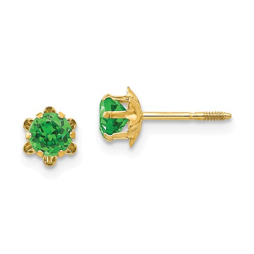14k-madi-k-4mm-cz-birthstone-may-screwback-earrings-SolomonJeweler-Wichita-KS-CustomJewelry