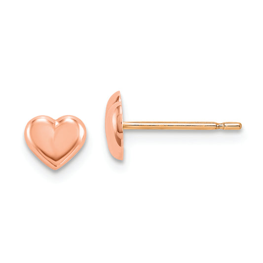 14k Madi K Rose Gold Heart Post Earrings - Solomon Jewelers