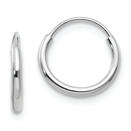 14k White Gold Madi K Endless Hoop Earrings - Solomon Jewelers