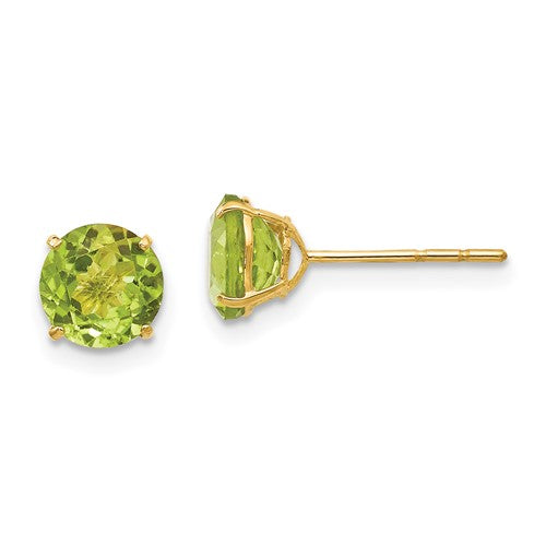 14k-madi-k-round-peridot-6mm-post-earrings-SolomonJeweler-Wichita-KS-CustomJewelry