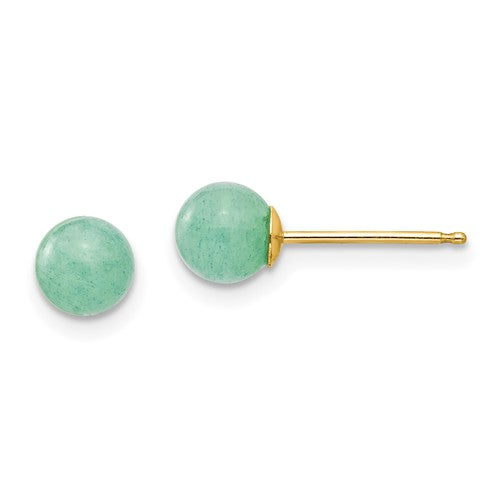 14k-madi-k-5mm-green-natural-stone-post-earrings-SolomonJeweler-Wichita-KS-CustomJewelry