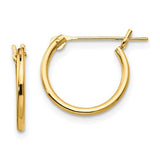 14k gold half hoop earrings by Solomon Jewelers featuring a 1.25mm thickness, elegant and versatile jewelry accessory.