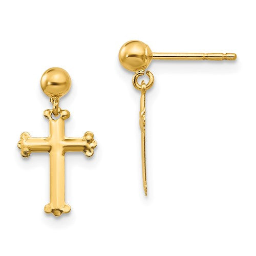 14k-madi-k-cross-dangle-post-earrings-SolomonJeweler-Wichita-KS-CustomJewelry