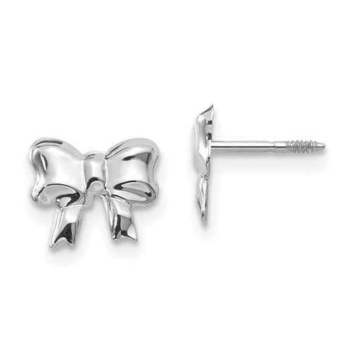 14k-white-gold-madi-k-rhodium-plated-bow-screwback-post-earrings-SolomonJeweler-Wichita-KS-CustomJewelry