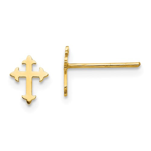 14k-madi-k-polished-cross-post-earrings-SolomonJeweler-Wichita-KS-CustomJewelry