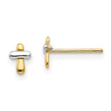 14k-two-tone-madi-k-polished-cross-post-earrings-SolomonJeweler-Wichita-KS-CustomJewelry