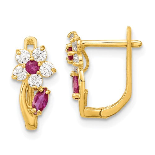 14k-madi-k-red-clear-cz-flower-hinged-earrings-SolomonJeweler-Wichita-KS-CustomJewelry