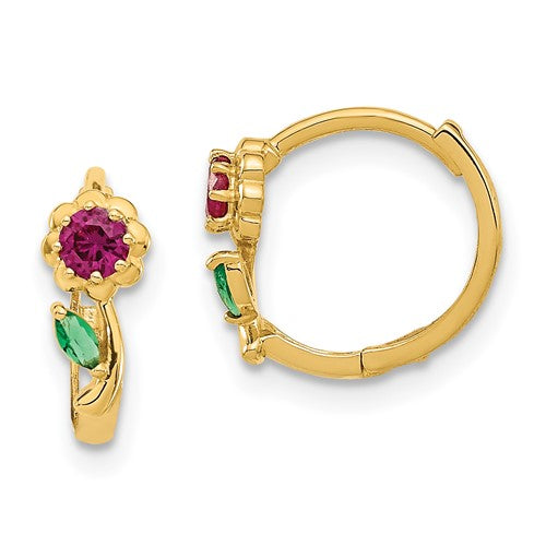 14k-madi-k-red-green-cz-hinged-hoop-earrings-SolomonJeweler-Wichita-KS-CustomJewelry