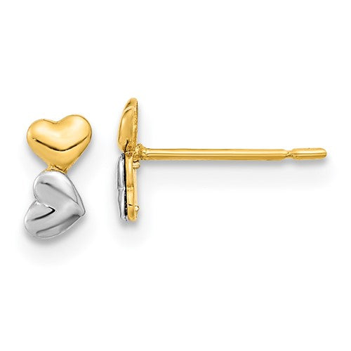 14k-madi-k-two-tone-childrens-double-heart-post-earrings-SolomonJeweler-Wichita-KS-CustomJewelry