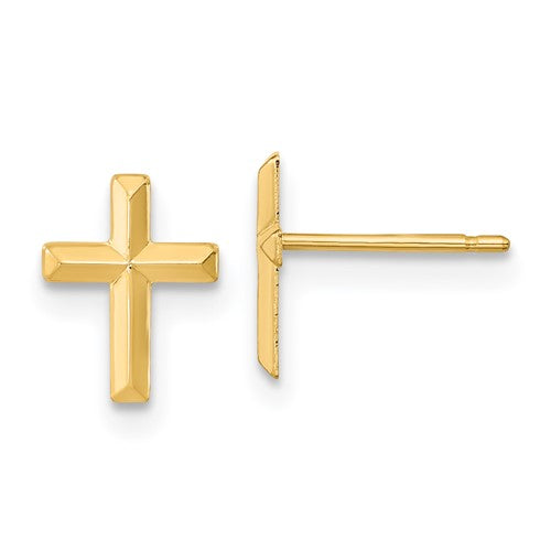 14k-madi-k-polished-3d-cross-post-earrings-SolomonJeweler-Wichita-KS-CustomJewelry