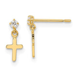 14k-madi-k-childrens-cz-cross-post-dangle-earrings-SolomonJeweler-Wichita-KS-CustomJewelry