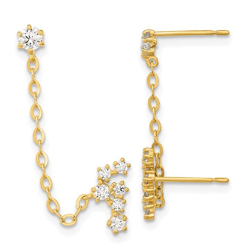 14k-madi-k-cz-double-post-w-chain-constellation-earring-SolomonJeweler-Wichita-KS-CustomJewelry