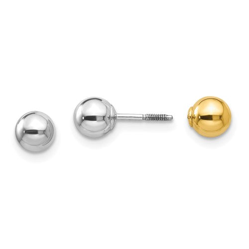14k-two-tone-madi-k-reversible-5mm-ball-earrings-SolomonJeweler-Wichita-KS-CustomJewelry