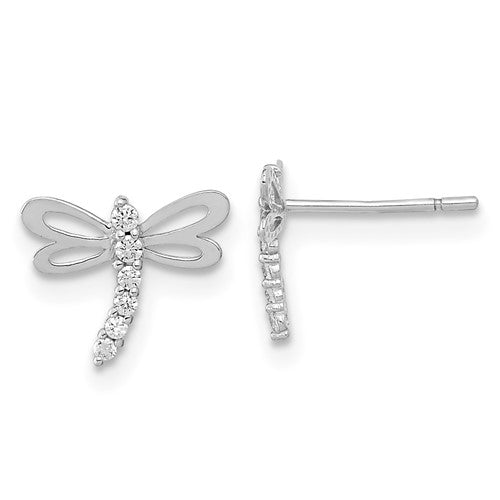 14k-madi-k-white-gold-polished-cz-dragonfly-post-earrings-SolomonJeweler-Wichita-KS-CustomJewelry