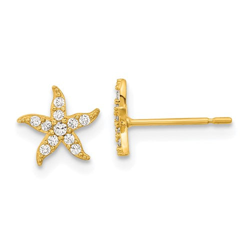 14k-madi-k-childrens-cz-starfish-post-earrings-SolomonJeweler-Wichita-KS-CustomJewelry