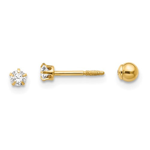 14k-madi-k-polished-reversible-crystal-3mm-ball-earrings-SolomonJeweler-Wichita-KS-CustomJewelry