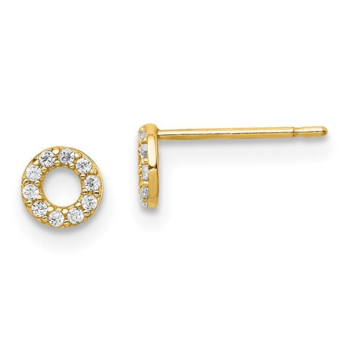 14k-yellow-gold-madi-k-circle-cz-post-earrings-SolomonJeweler-Wichita-KS-CustomJewelry