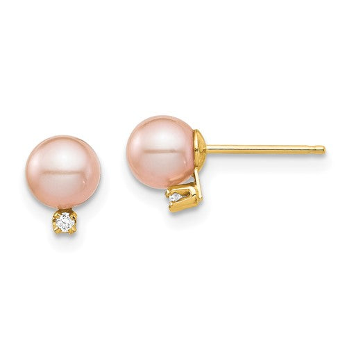 14k-madi-k-5-6mm-pink-round-fw-cultured-pearl-02ct-diamond-post-earrings-SolomonJeweler-Wichita-KS-CustomJewelry