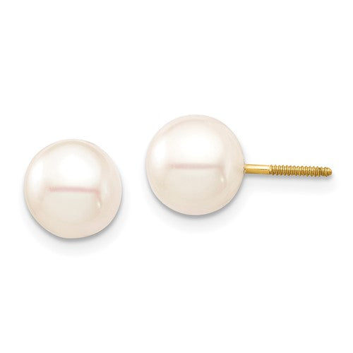 14k-madi-k-7-8mm-white-round-freshwater-cultured-pearl-screwback-earrings-SolomonJeweler-Wichita-KS-CustomJewelry