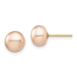 14k-madi-k-7-8mm-pink-button-freshwater-cultured-pearl-stud-post-earrings-SolomonJeweler-Wichita-KS-CustomJewelry