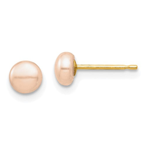 14k-madi-k-4-5mm-pink-button-freshwater-cultured-pearl-stud-post-earrings-SolomonJeweler-Wichita-KS-CustomJewelry