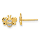 14k-madi-k-polished-white-rhodium-cz-bee-post-earrings-SolomonJeweler-Wichita-KS-CustomJewelry