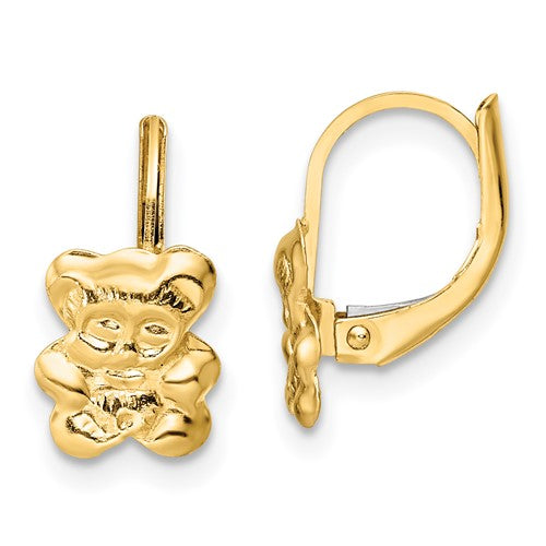 14k-madi-k-polished-teddy-bear-leverback-earrings-SolomonJeweler-Wichita-KS-CustomJewelry