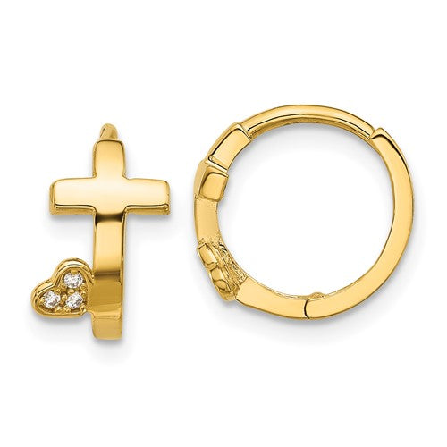 14k-madi-k-polished-cross-w-cz-heart-hinged-huggie-hoop-earrings-SolomonJeweler-Wichita-KS-CustomJewelry