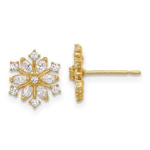 14k-madi-k-polished-cz-snowflake-post-earrings-SolomonJeweler-Wichita-KS-CustomJewelry